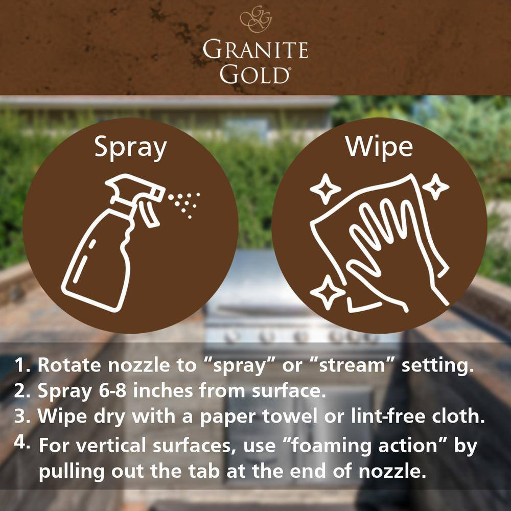 24 Oz. Outdoor Stone Cleaner and Countertop Polish for Granite, Marble, Traverti
