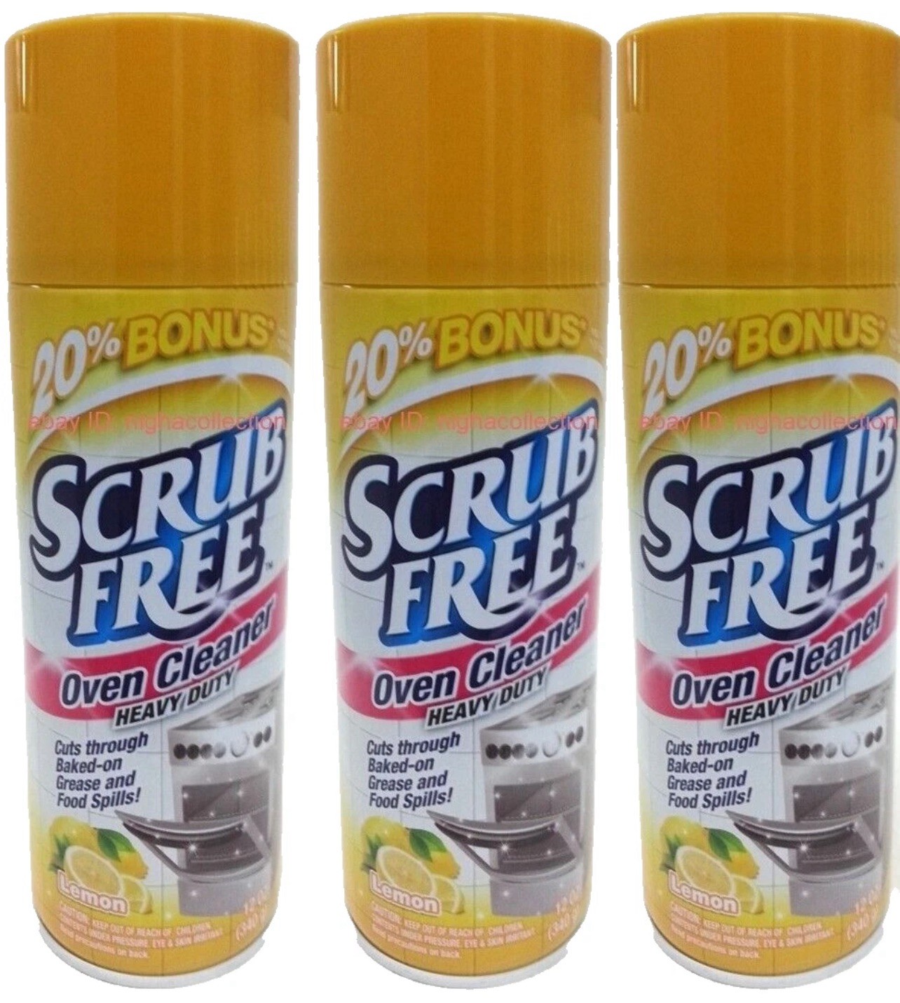 3 PK – Heavy Duty Scrub Free Oven Cleaner 🍋 Lemon Scent / 12 oz
