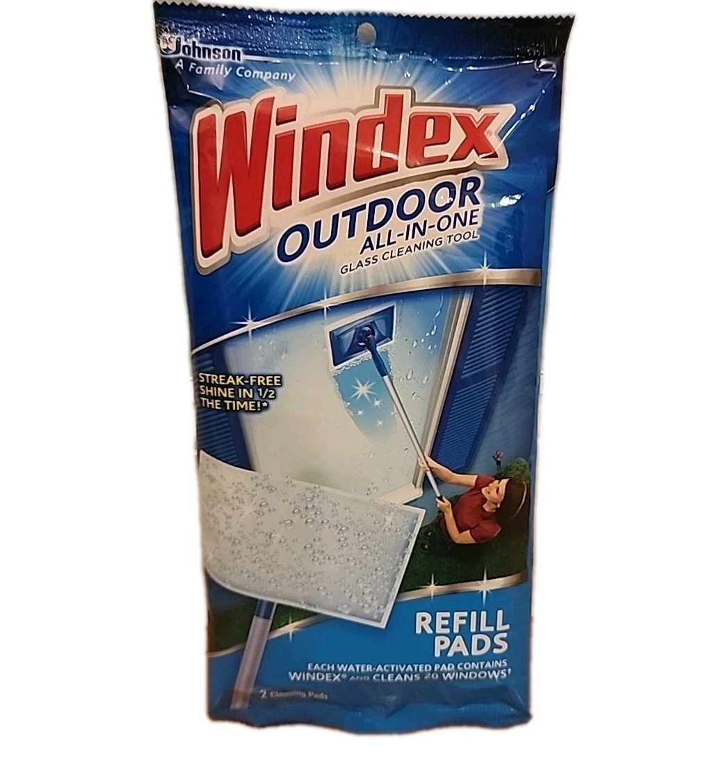 Windex Outdoor All-in-one Glass Cleaning Tool Refill Pads DISCONTINUED HTF NEW