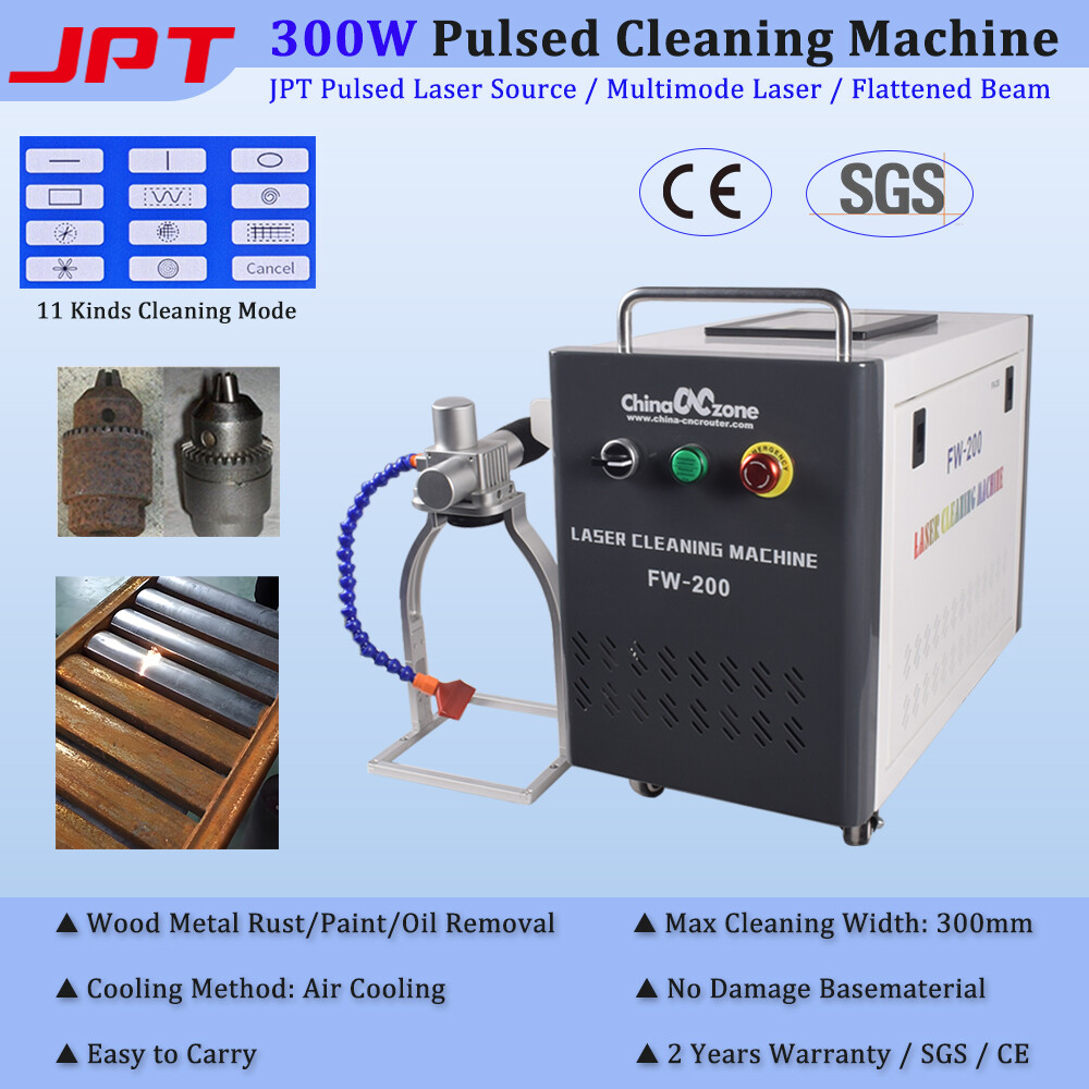 300W JPT Pulsed Laser Cleaning Machine Rust Oil Paint Remove Wood Metal Cleaner