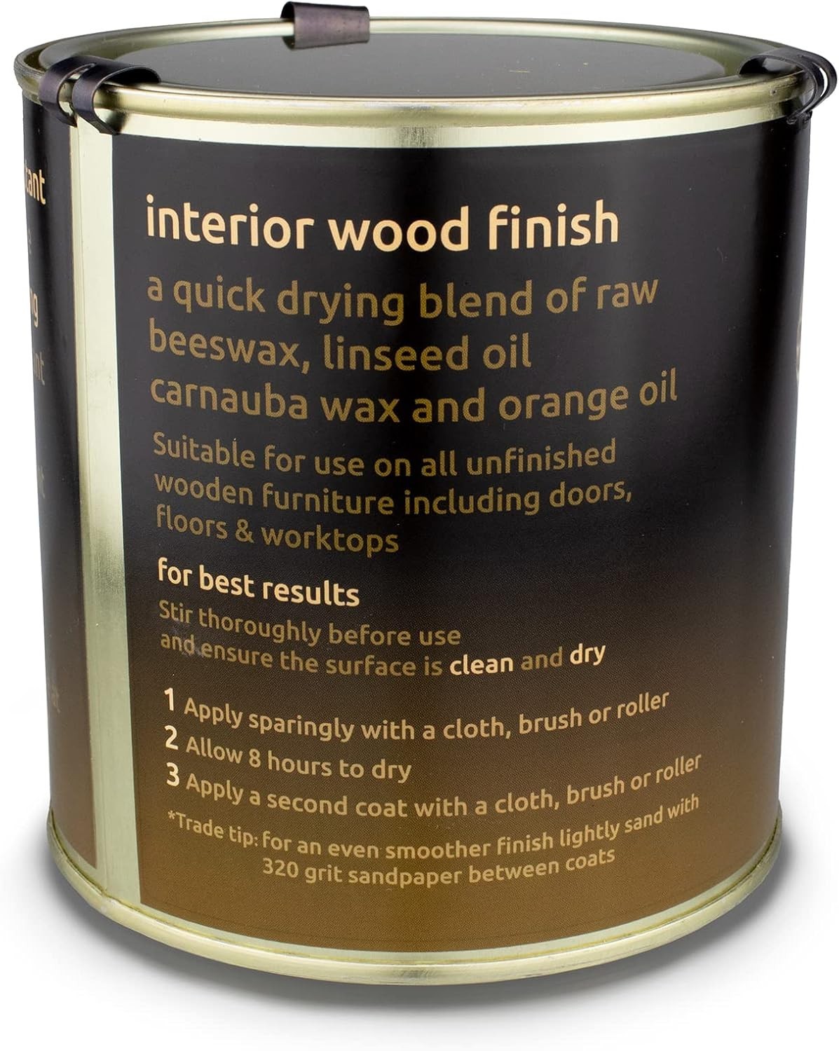 Hard Wax Oil – Interior Wood Finish – 500ml – All Natural, Quick Drying, Wate…