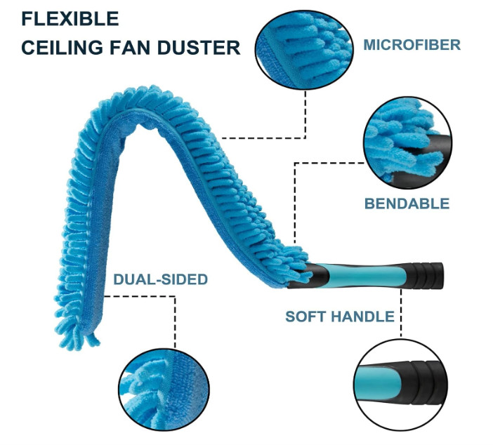 Hicavar 20FT High Ceiling Fan Duster w/ Extendable Pole Cleaning Kit
