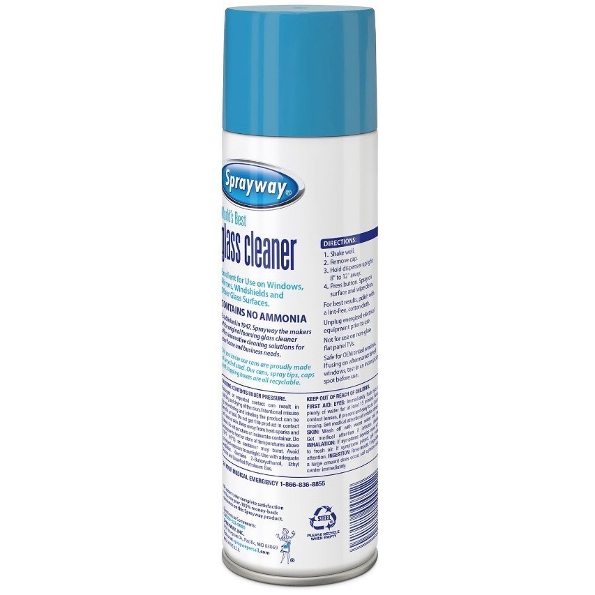 Sprayway SW050-12 Glass Cleaner 19oz Case of 12 Streak Free Aerosol Cleaning