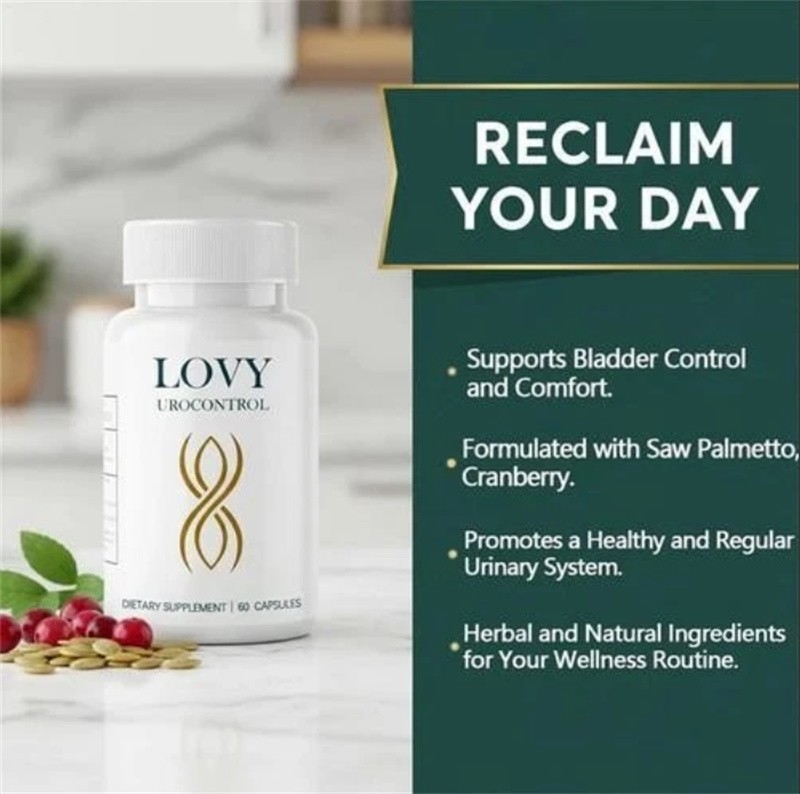 Lovy Urocontrol Capsules, Bladder Health Supplement, Maximum Strength Formula US