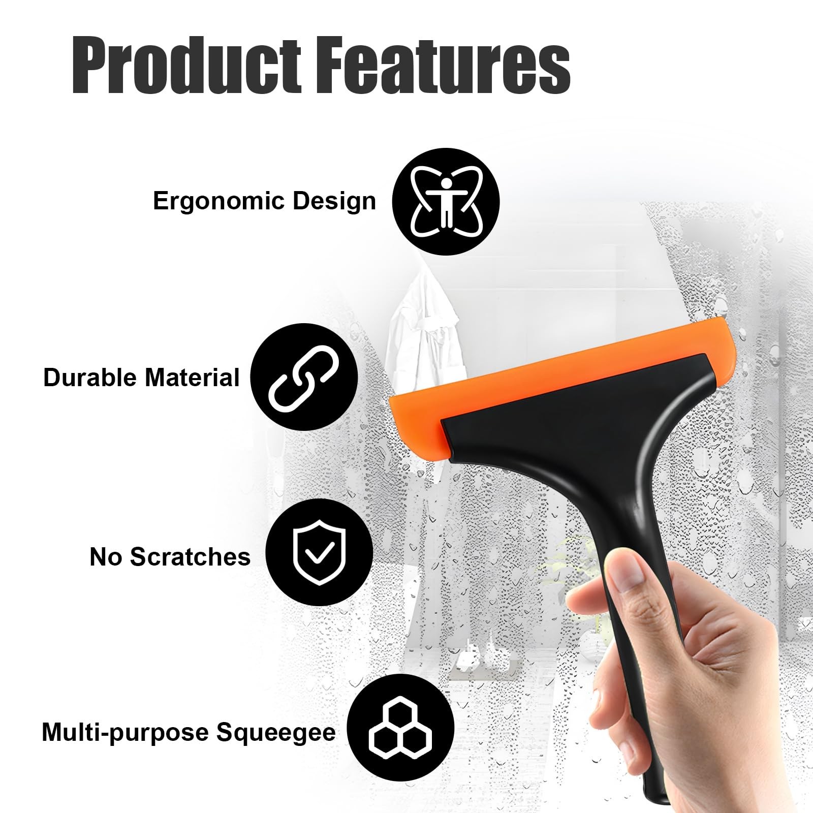 Ziciner Small Silicone Window Squeegee, Car Windshield Water Blade Squeegee, …