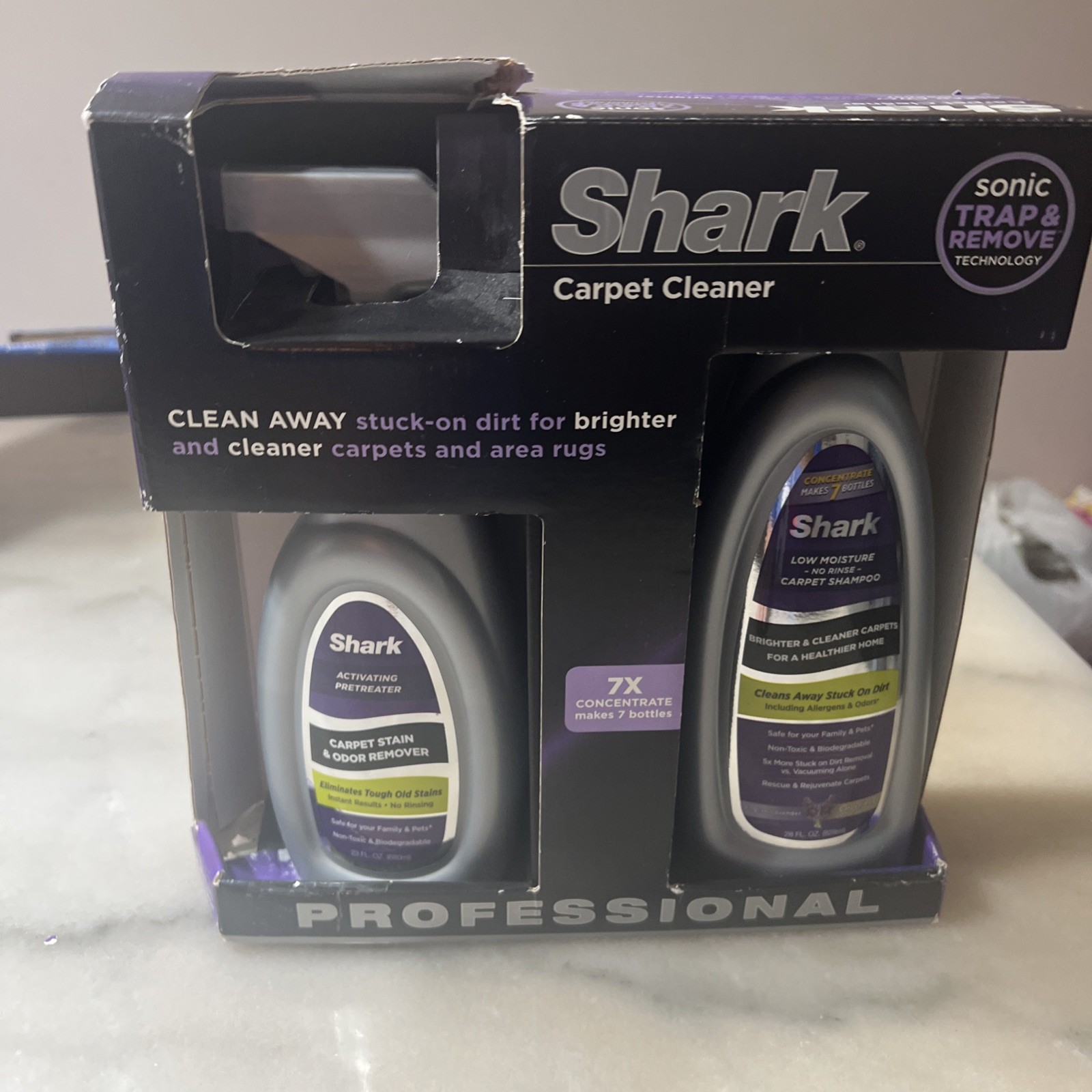 Shark Sonic Carpet Clean/ Odor Remover Plus Conce. Pretreater Carpet Stain.