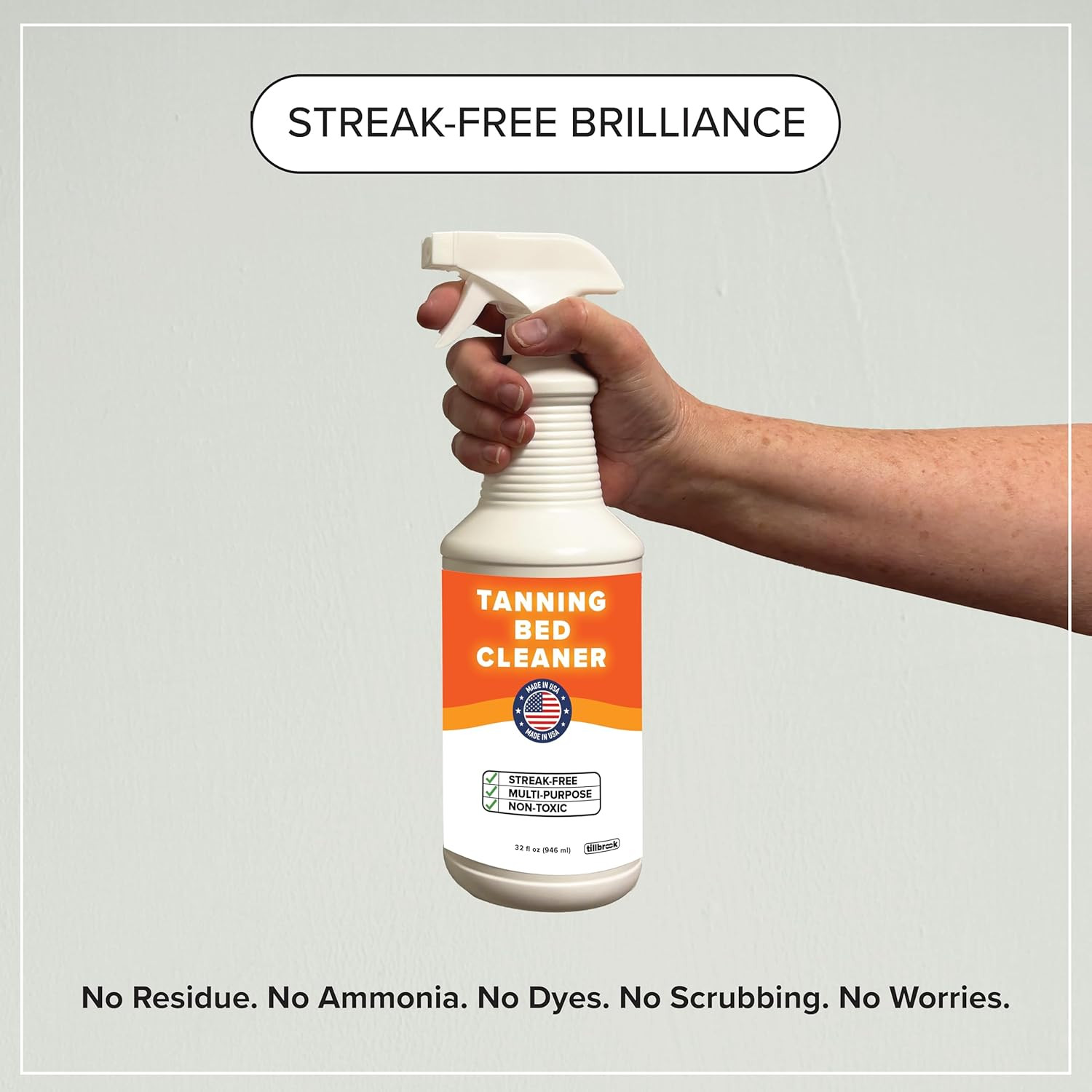 32 Oz Universal Tanning Bed Cleaner – Streak-Free Spray for Non-Porous Surfaces
