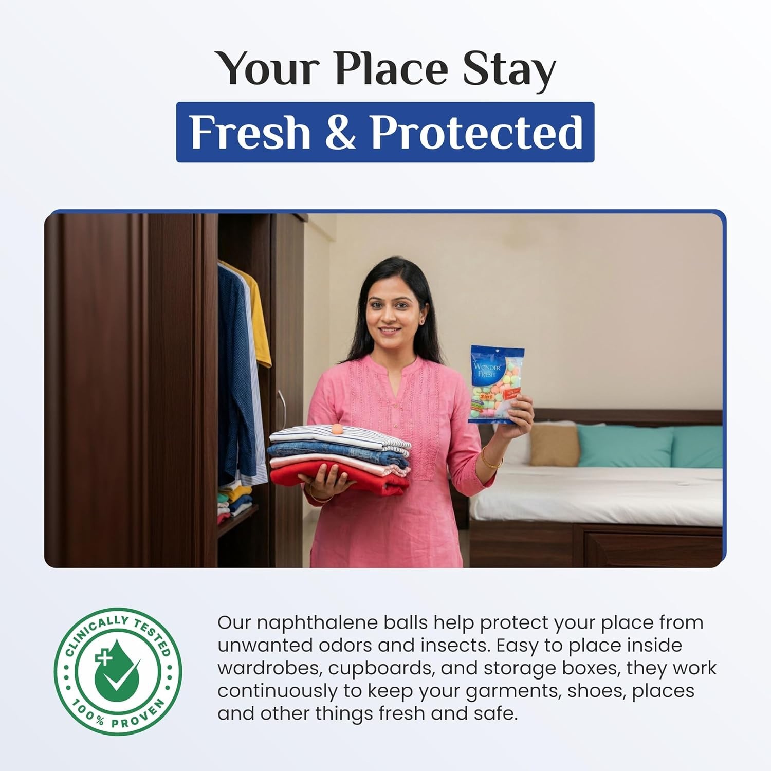 Home & Commercial Odor Protection Balls – Wardrobe & Storage Use ,100g Pack of 4