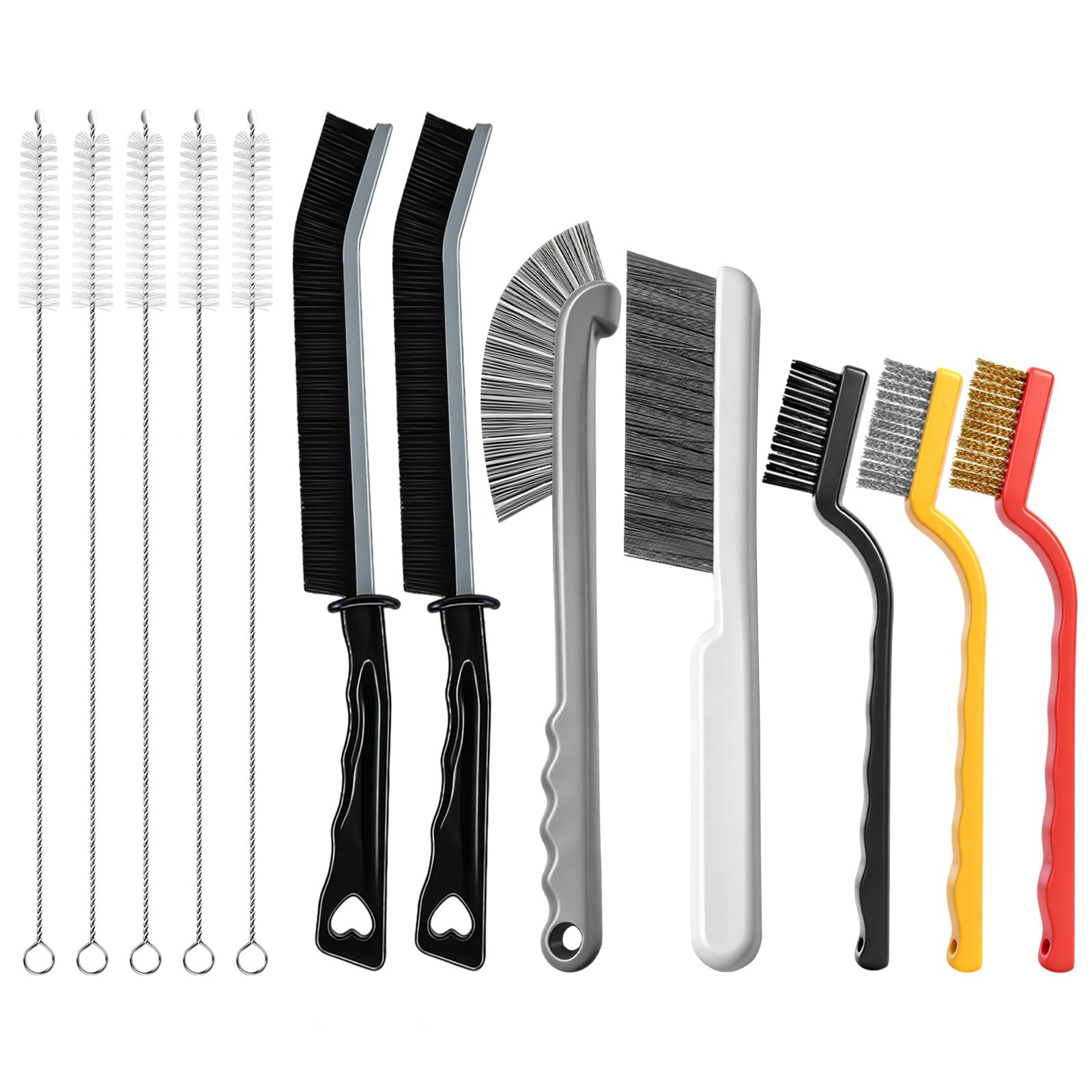 12pcs Crevice Cleaning Brush, Straw Cleaner Brush, Hard Bristle Grout Brushes…