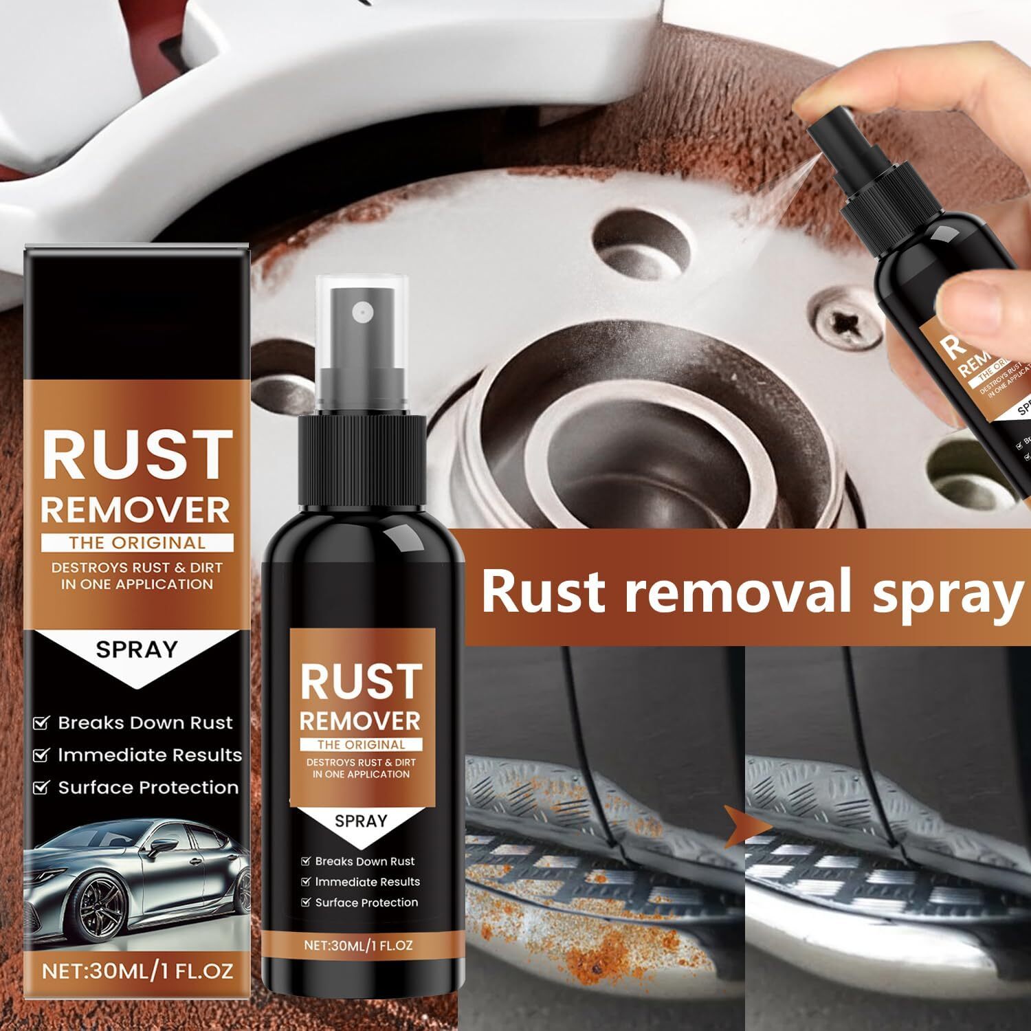 2pk Rust Remover Spray Rust Removal Nexa Style Car Scratch Fix Repair Restore UV