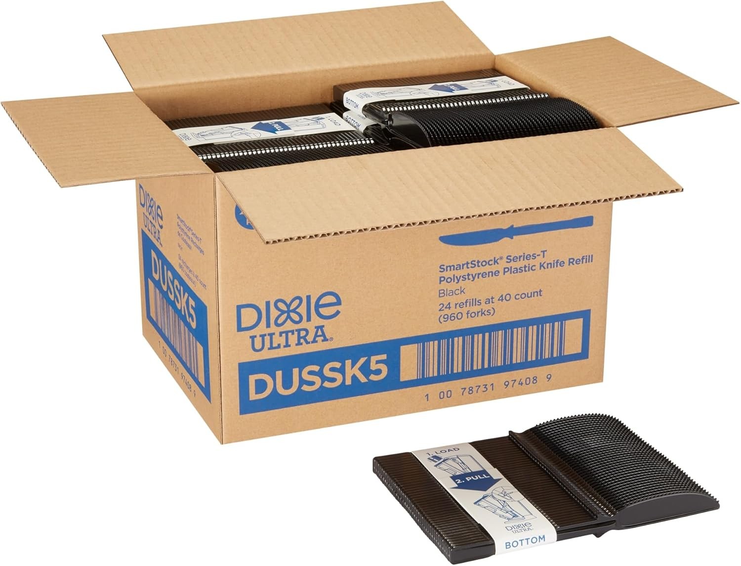 SmartStock Dixie Ultra DUSSK5 Ultra Series-T Polystyrene Knife Set Black