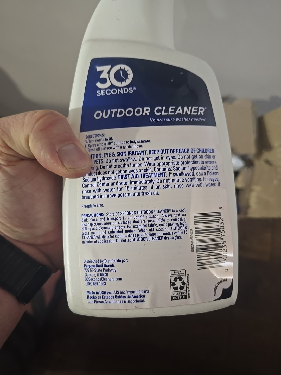 6x 30 SECONDS 1Q30S6P Outdoor Cleaner, 1 qt Spray Bottle Lot Of 6