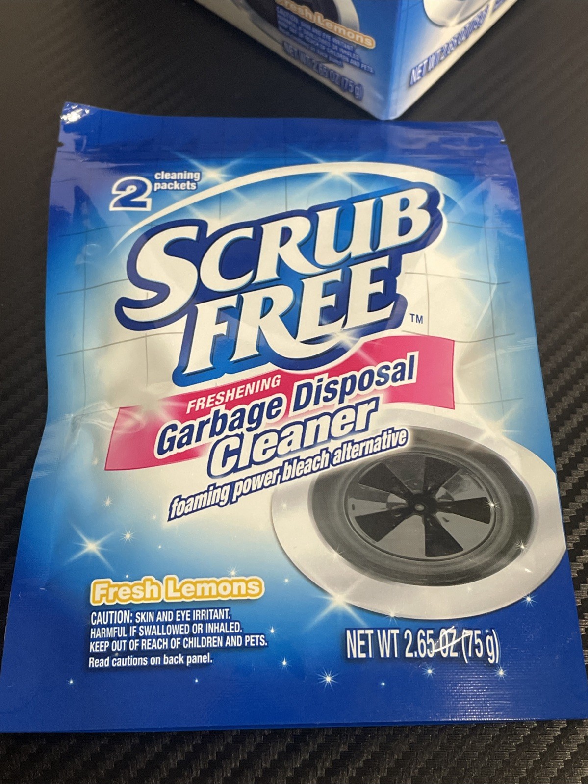 Scrub Free Garbage Disposal Cleaner Packets Fresh Lemons Foaming 12pk 24 Total