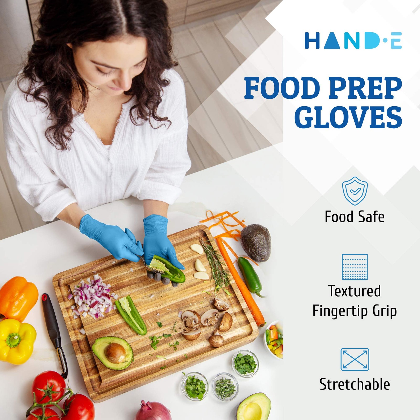 Hand-E Touch Blue Nitrile Disposable Gloves Medium (Pack of 1),