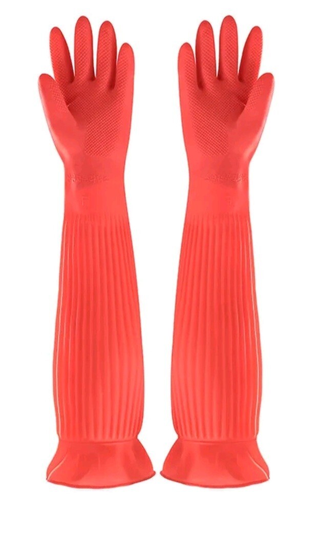 Taiwan Made – Two pairs L Size Kitchen Gloves ​Laundry Dishwashing Rubber Gloves