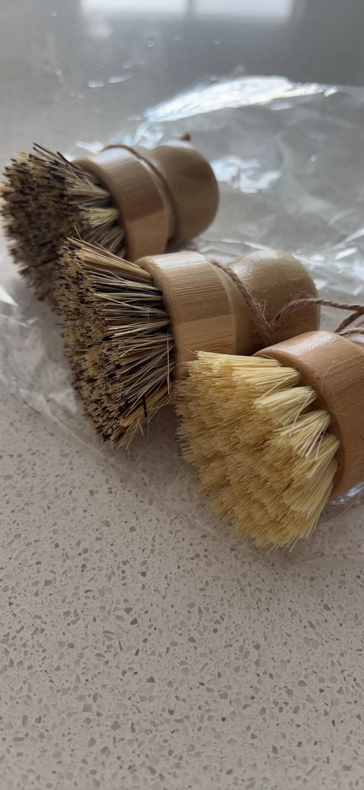 Bamboo Dish Brush Set 4 Pcs Palm Wooden Dish Scrubber Brush Bubble up Dish Brush