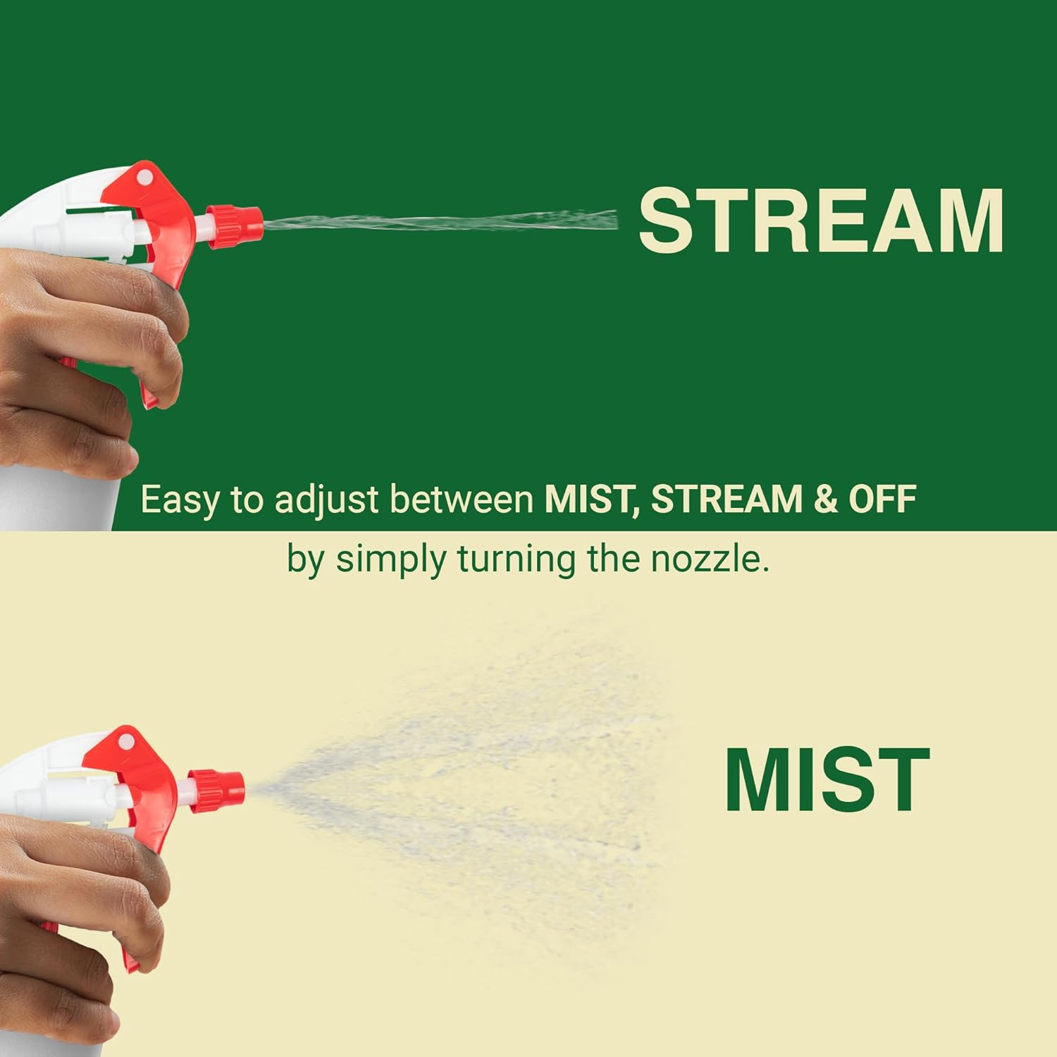Heavy Duty Gardening 32oz Spray Bottles for Cleaning Adjustable Nozzle 2 Pack