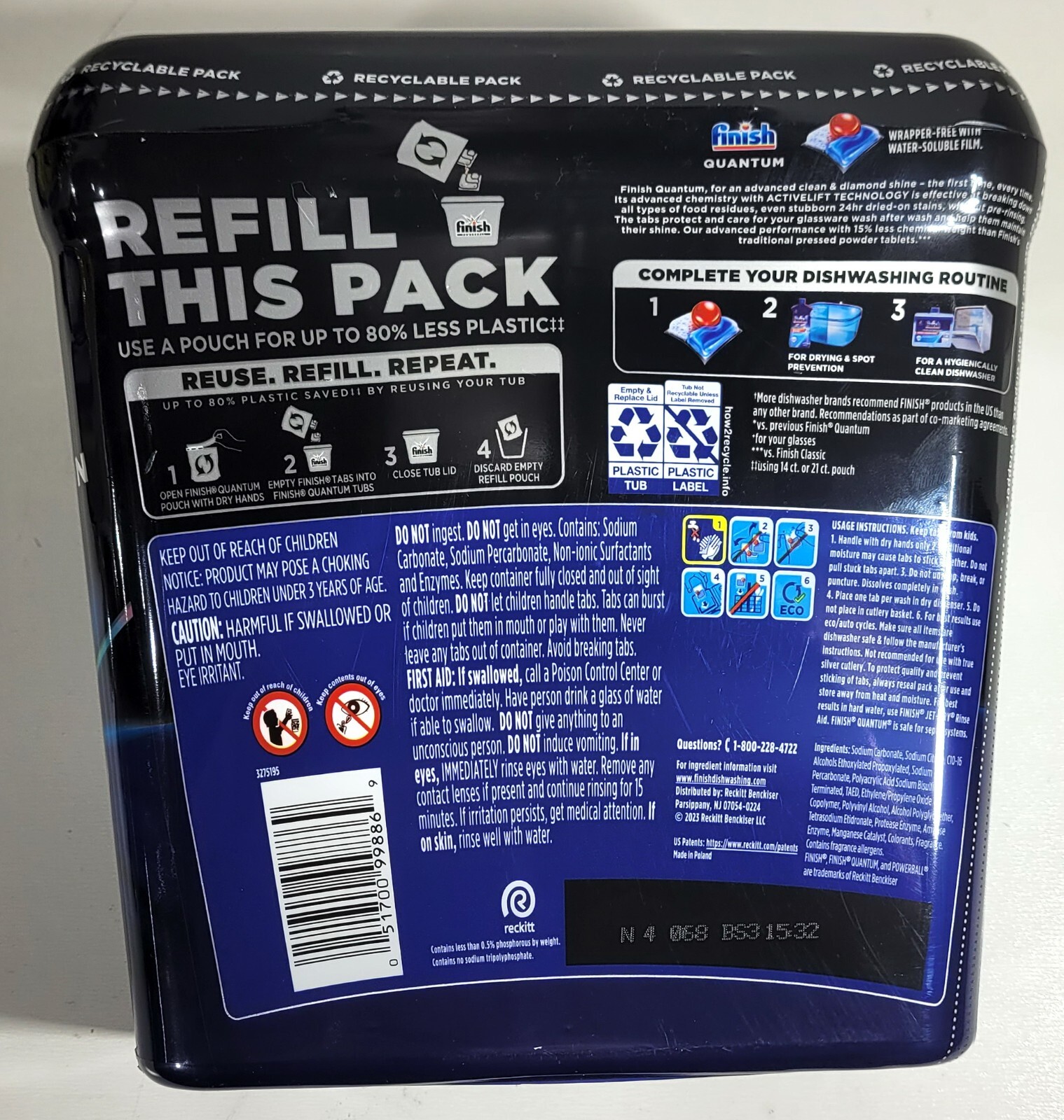 Finish Powerball Quantum Automatic Dishwasher Detergent Pacs – 36 Tabs