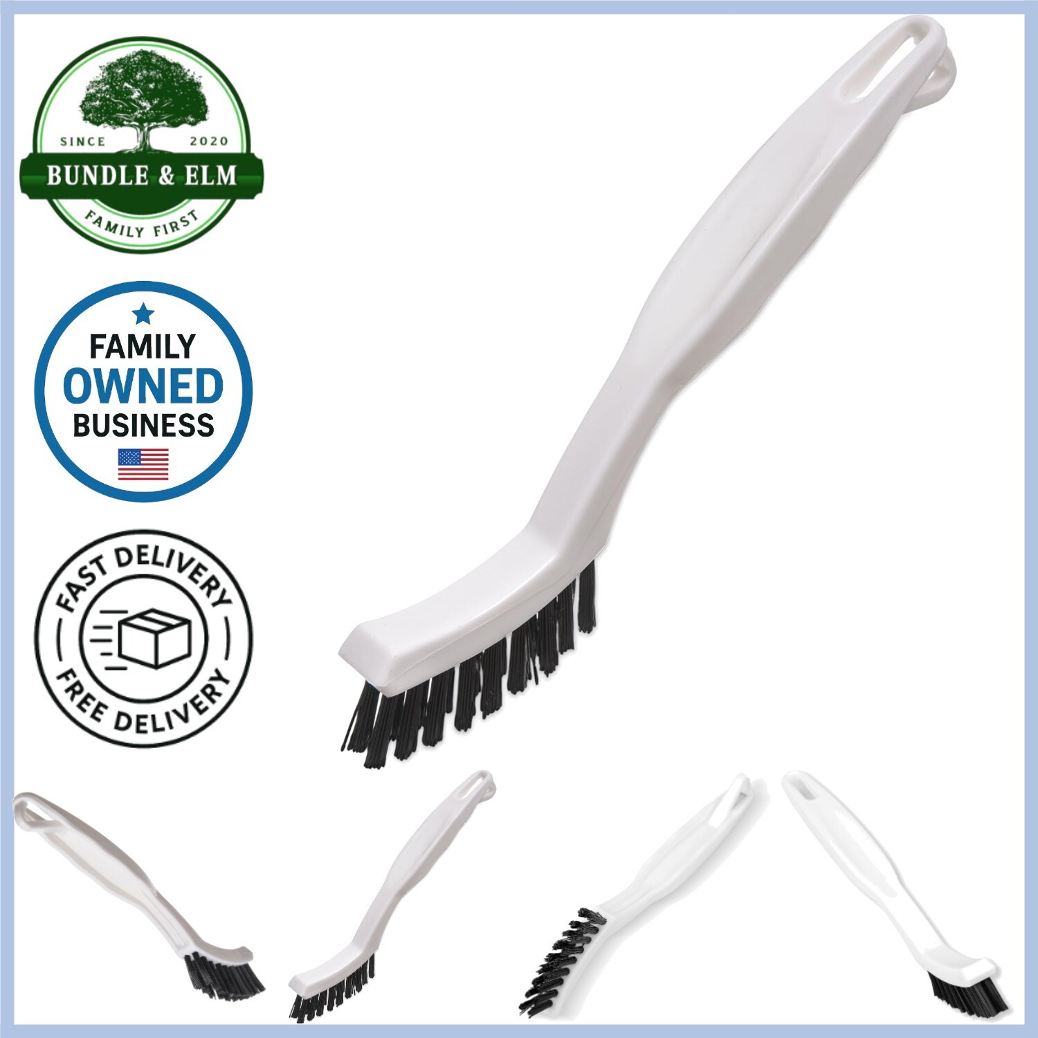 Nylon Grout Brush 8 Inches Crevice Cleaner Tough Stains Bathroom Shower Tile