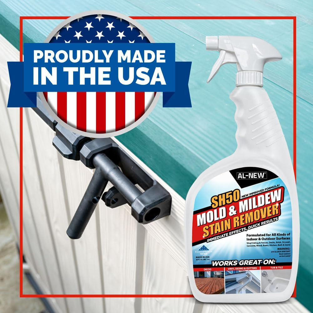 SH50 Mold and Mildew Stain Remover | Scrub Free Formula | Works Great on Decks,