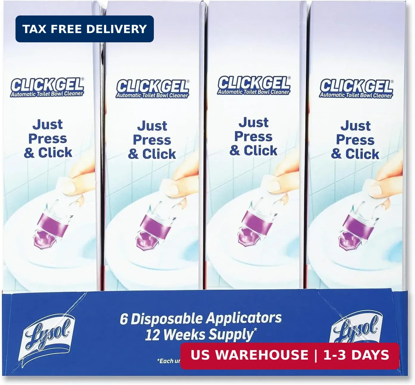 Lysol Click Gel Automatic Toilet Bowl Cleaner, Bathroom Essentials, Toilet Fresh