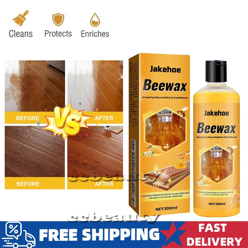Beeswax Wood Furniture Polish Conditioner All‑in‑One Cleaner Restorer 100ml Hot