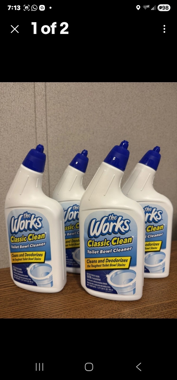 4 Pack of The Works Toilet Bowl Cleaner 24oz each