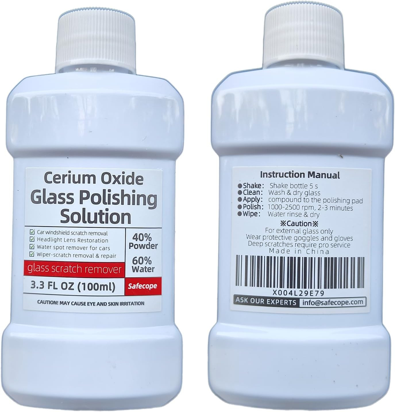 3.3Oz (100Ml) Cerium Oxide Glass Polishing Liquid – Deep Cleaning & Removes Wipe