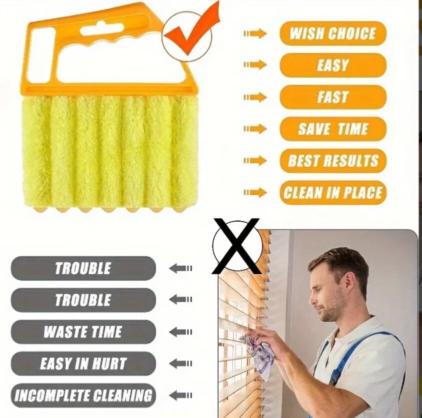 7 Slat Venetian Blind Cleaner Brush Duster Blinds Easy Cleaning Tools Washable