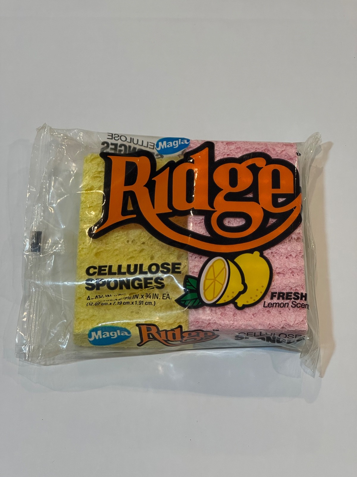 Vintage 1986 Magla Ridge Lemon Scented Cellulose Sponges – Open Package 3 Count