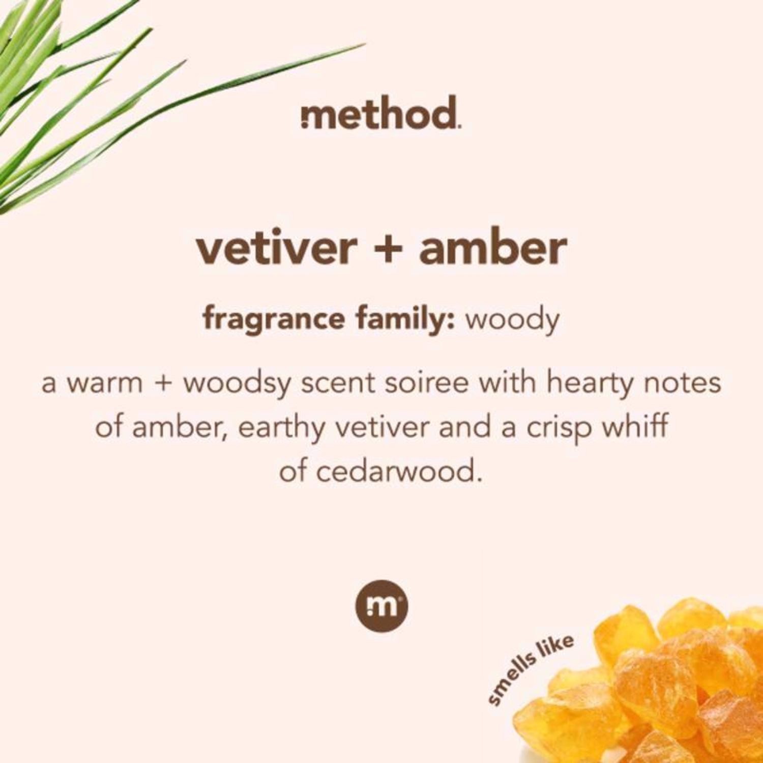 Method Vetiver & Amber Scent Gel Hand Wash 12 oz (Pack of 3)
