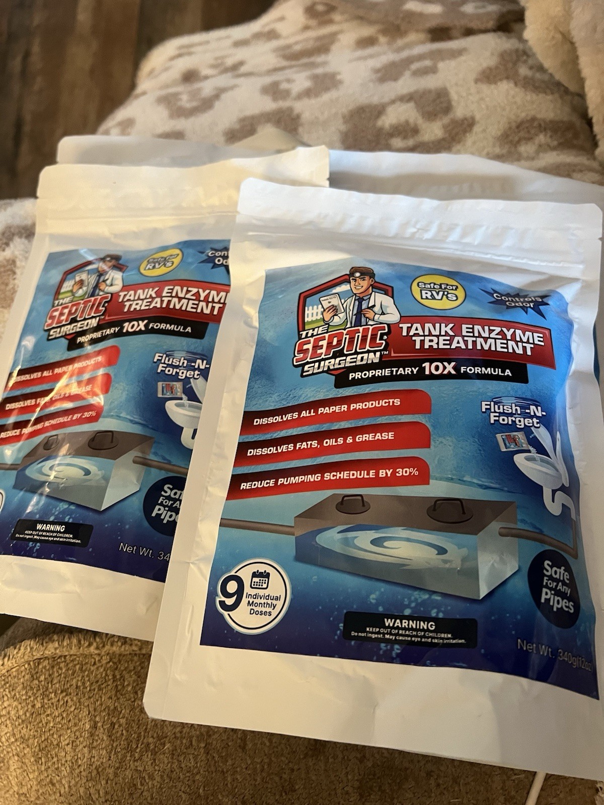 THE SEPTIC SURGEON TANK TREATMENT ENZYME CONTROLS ODOR SAFE FOR ANY PIPES * RVs