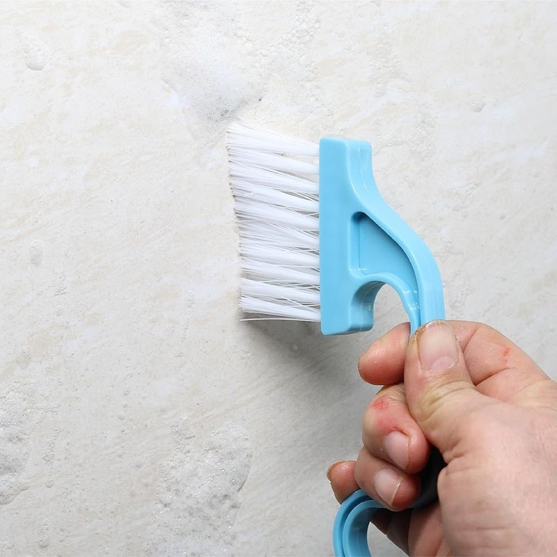 Window Track Cleaning Brush 2 Pack Ergonomic Handle Built-in Scraper Multi Tool