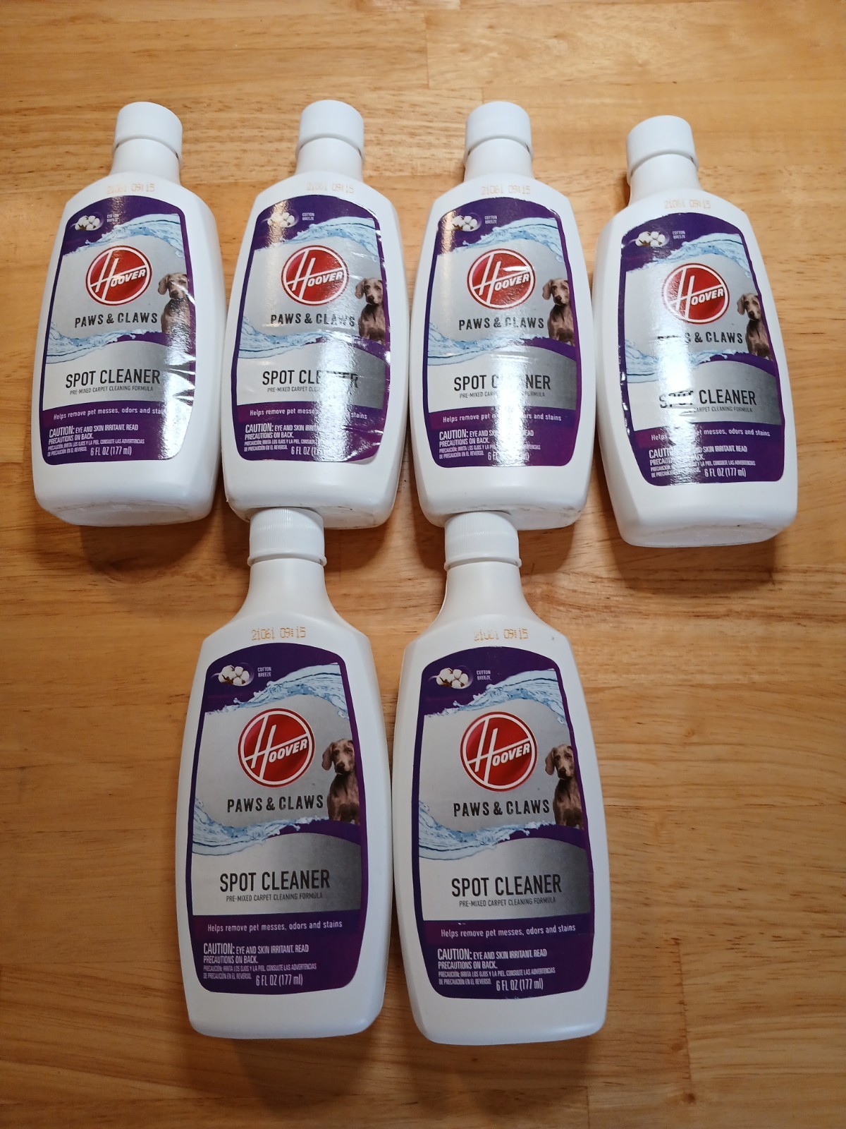 6 Hoover Paws & Claws Pet Spot Cleaner Carpet Formula 6oz Bottles Lot Sealed