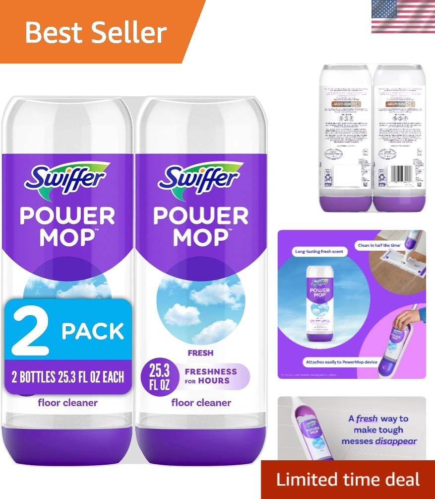 Swiffer Power Mop Refill Solution -All Purpose Multi-Surface Floor Cleaner Fr…