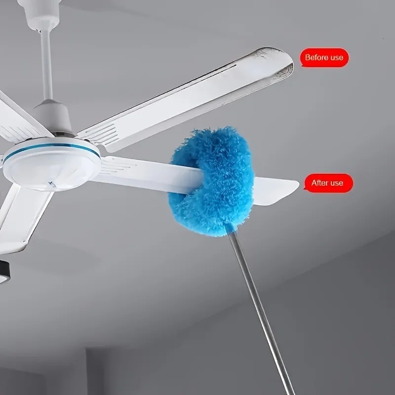 Extendable Ceiling Fan Duster, Long Reach Ring Brush for Easy Dust Cleaning