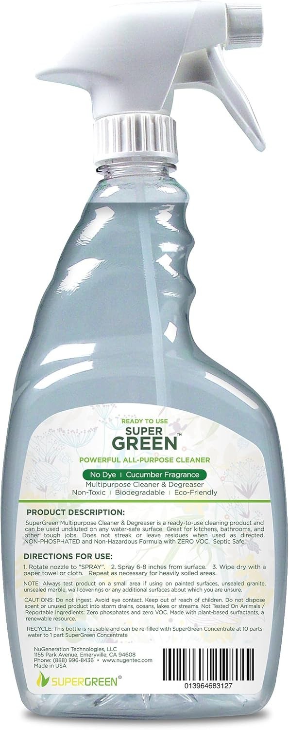 All-Purpose -Based Cleaner Degreaser 32oz Cucumber Scent Non-Toxic Stall-Free…