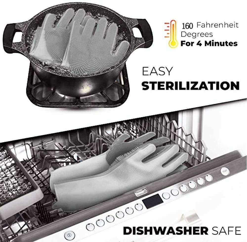 Pet Grooming Gloves Multipurpose Silicone Heat Resistant Soft Brush Massage Mag