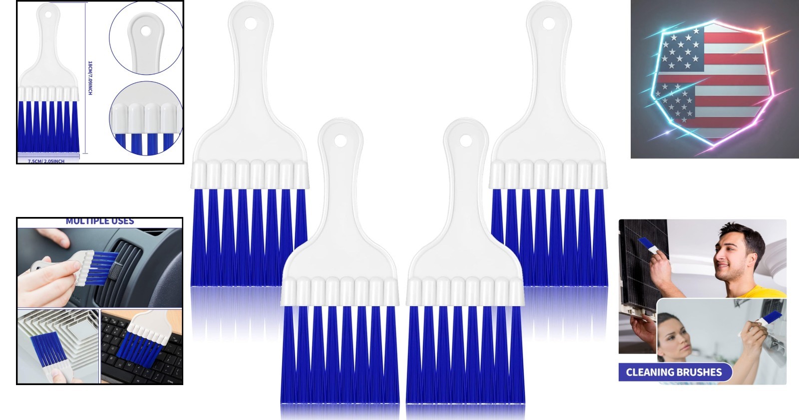 4 Packs Air Conditioner Condenser Cleaning Brush Refrigerator Coil Brush HVAC…