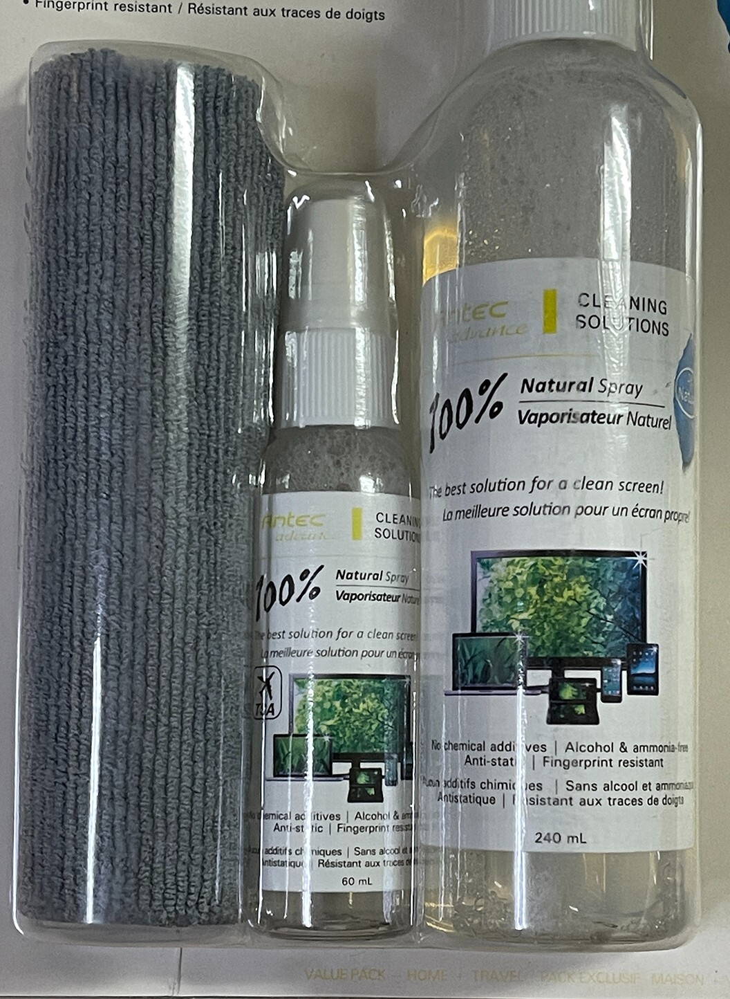Antec Cleaning Solution 100% Natural Spray Antec 240ml + 60mL + Microfiber cloth