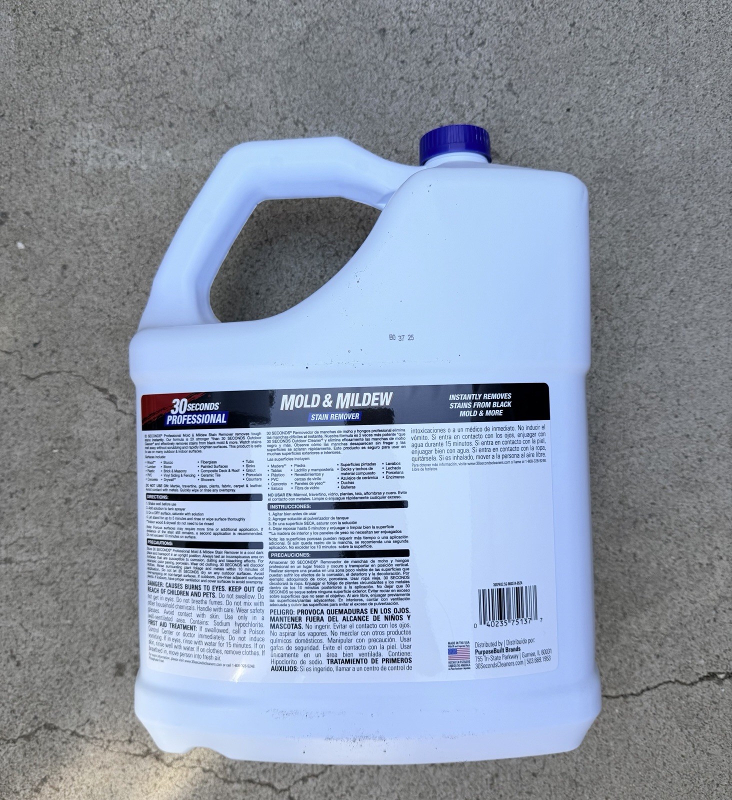 2.5 Gal Professional Outdoor Cleaner | Mold and Mildew Stain Remover 30 Seconds