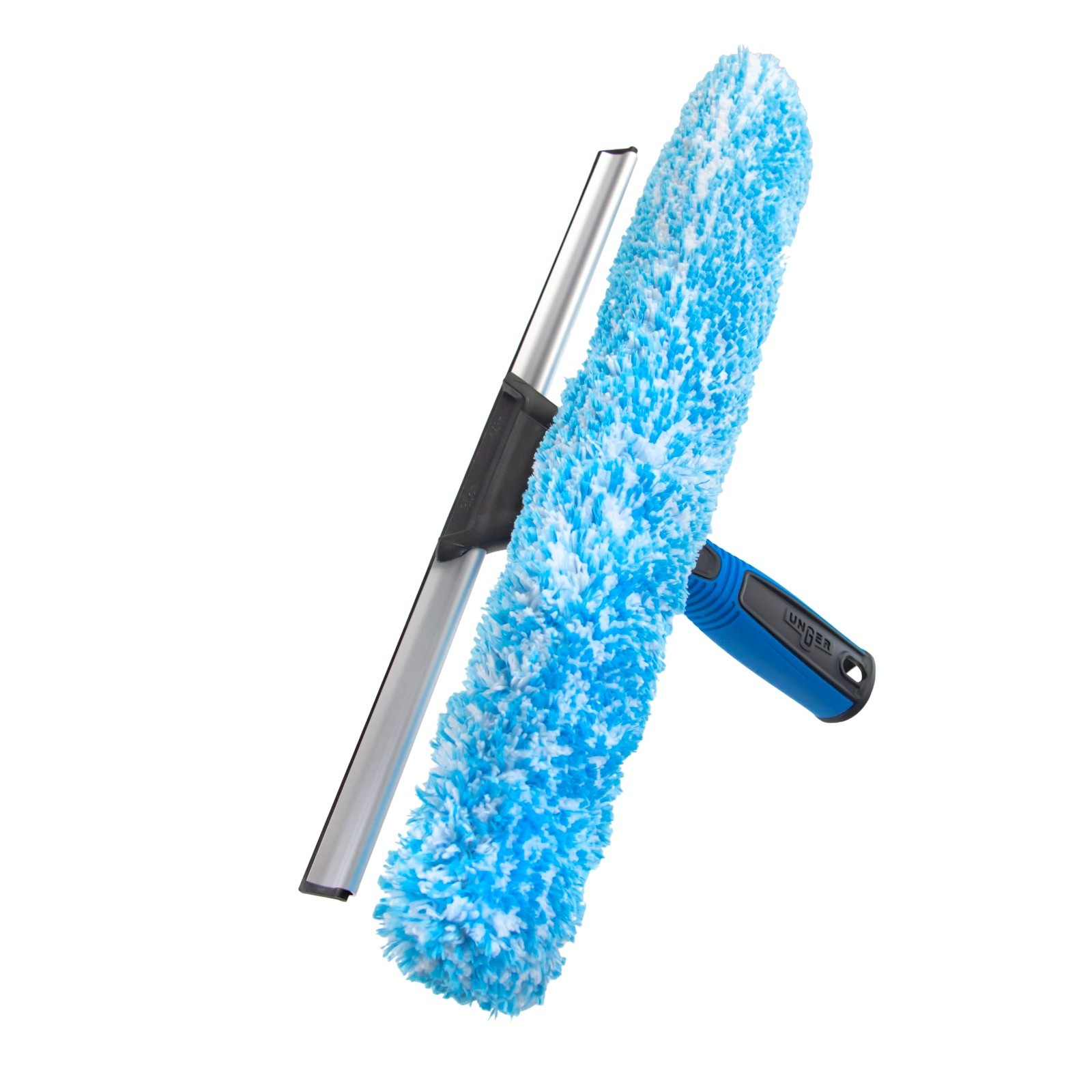 2-in-1 Window Cleaning Tool – 14″ Squeegee & Scrubber, Streak-Free Glass Cleaner