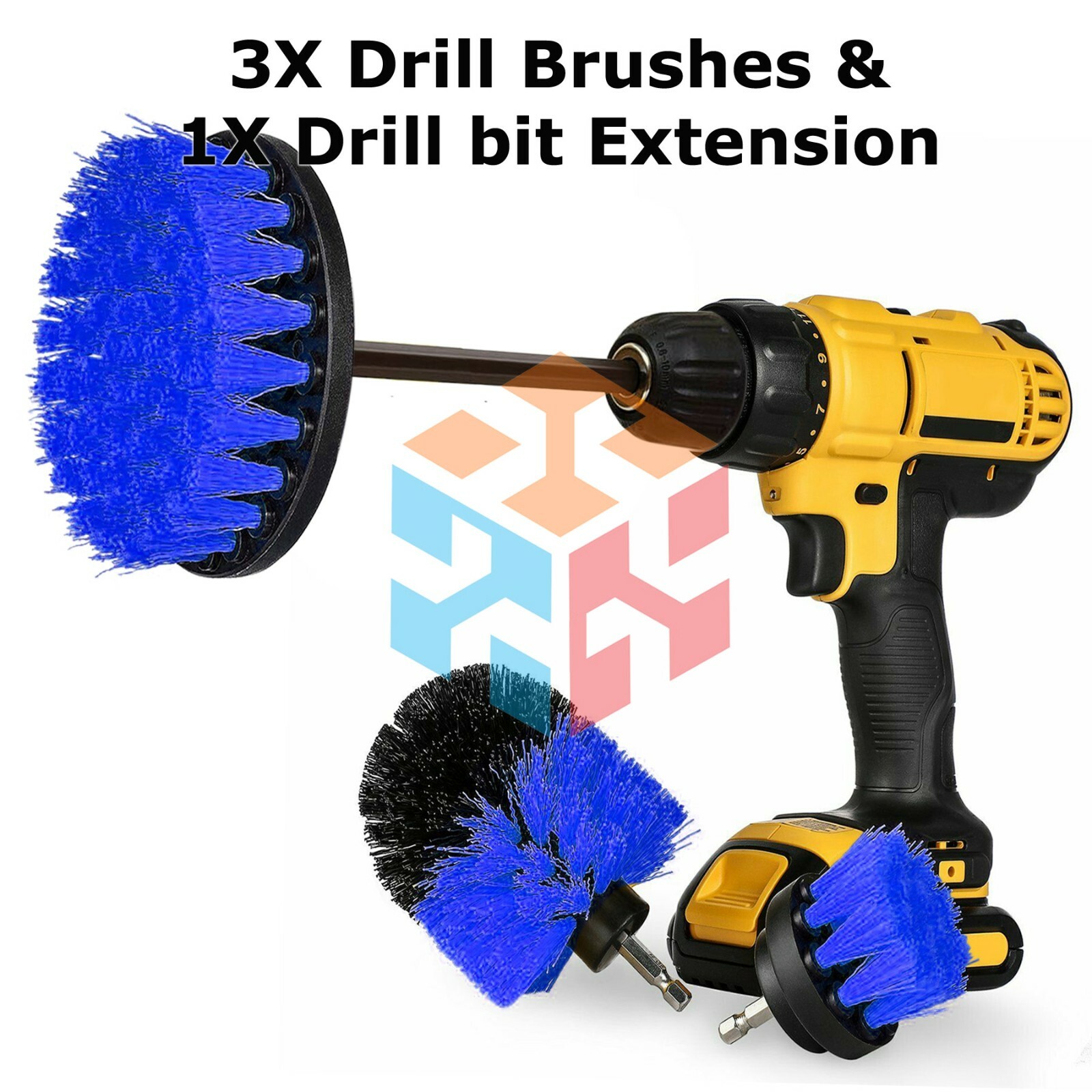 Drill Brushes Set 4pcs Tile Grout Power Scrubber Cleaner Spin Tub Shower Wall