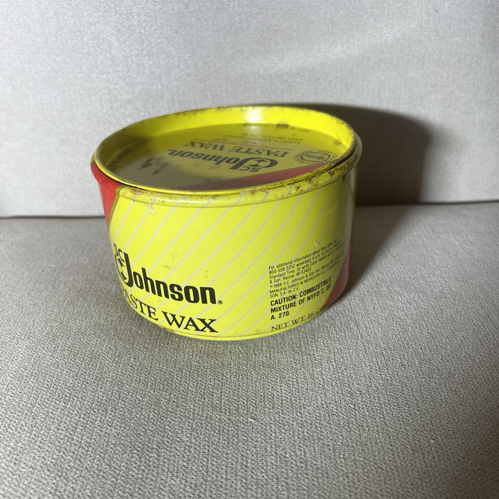 SC Johnson Paste Wax Original Formula Container 1 Lb 99% Full – DISCONTIUNED