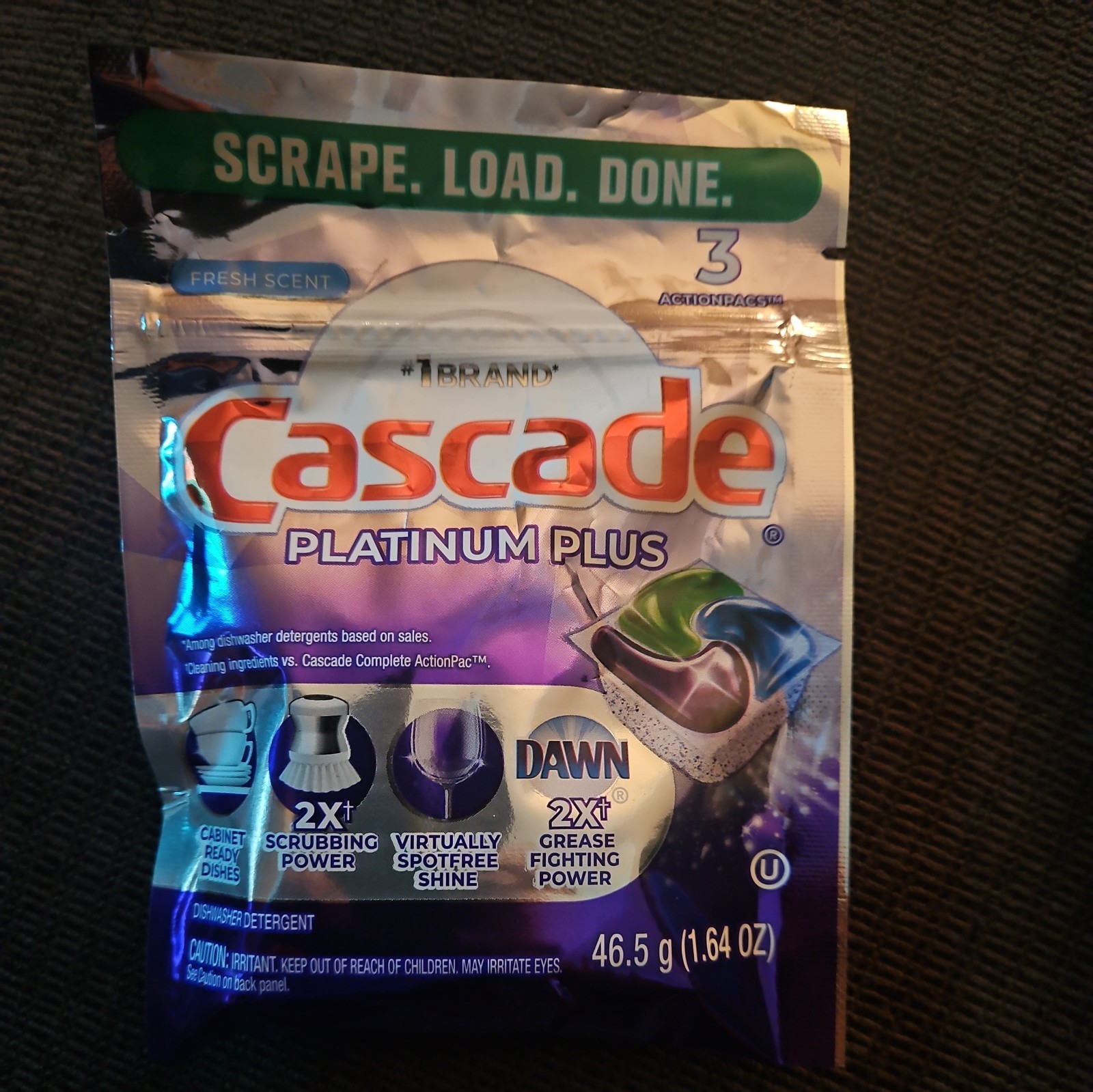 30 Brand New Cascade Platinum Plus Dishwasher- Fresh Scent Packs Pods