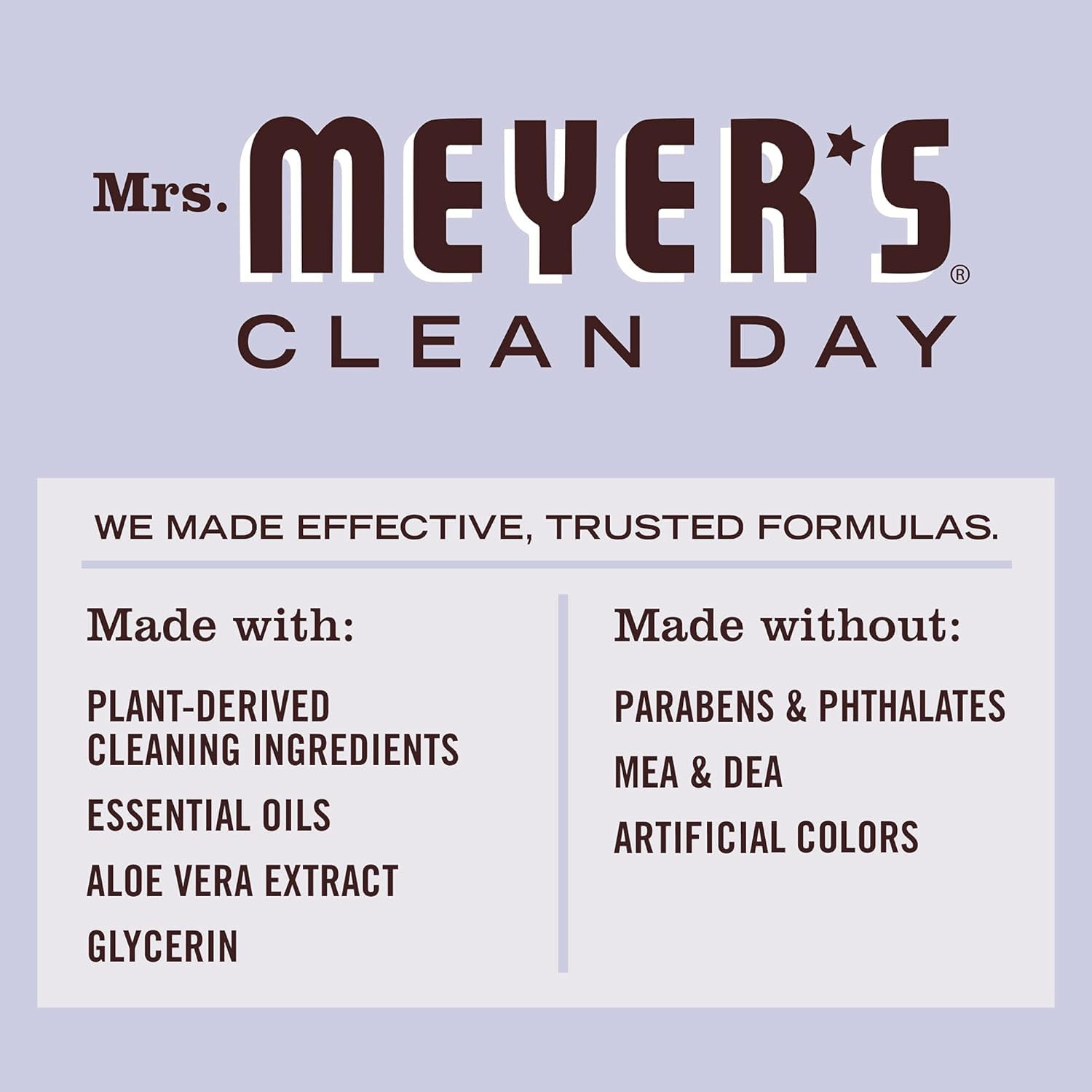 MRS. MEYER’S CLEAN DAY Liquid Dish Soap, Cruelty Free Formula, Lavender Scent…