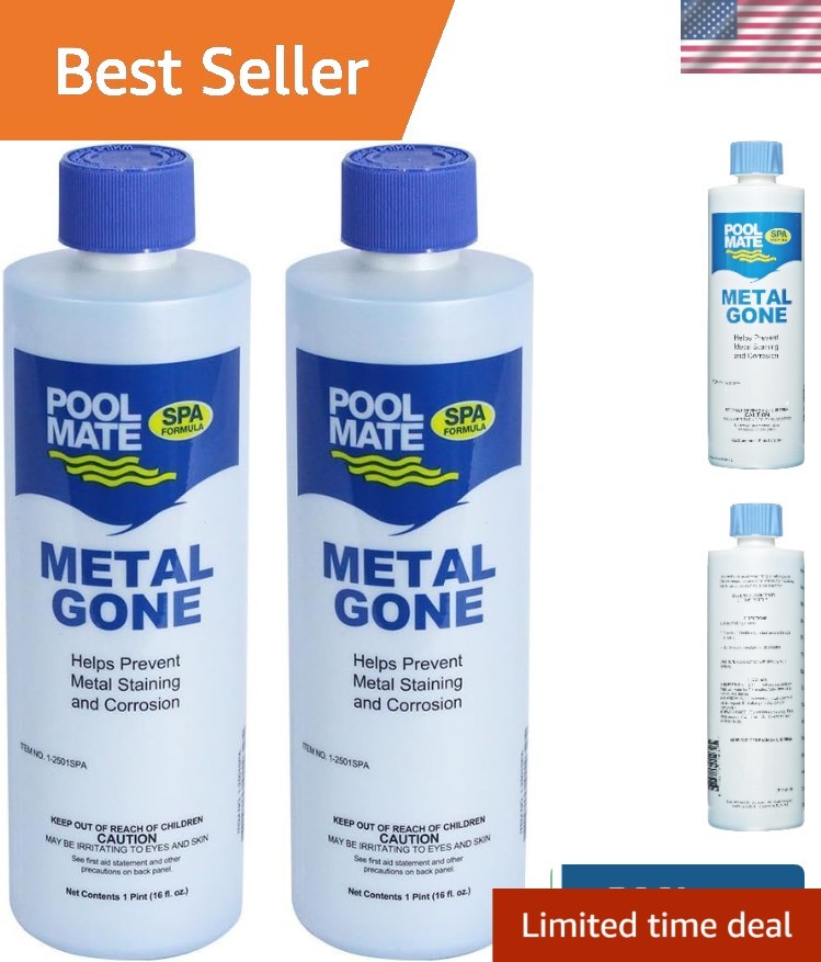 2-Pack Metal Gone – Easy Liquid Solution for Hot Tub Metal Stains and Corrosion