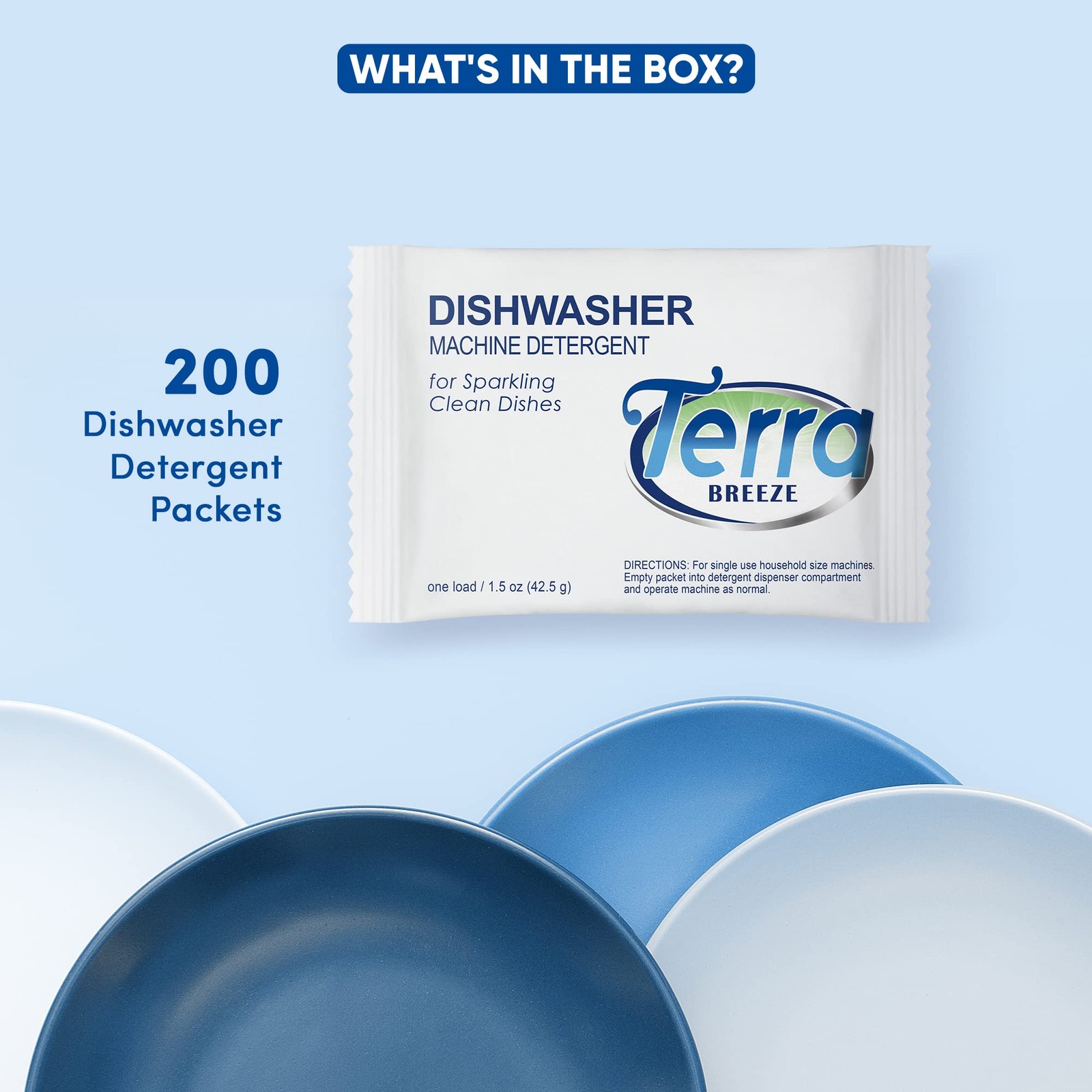 Terra Breeze Automatic Dishwasher Detergent Powder – 1.5 oz Packets (200 packs)
