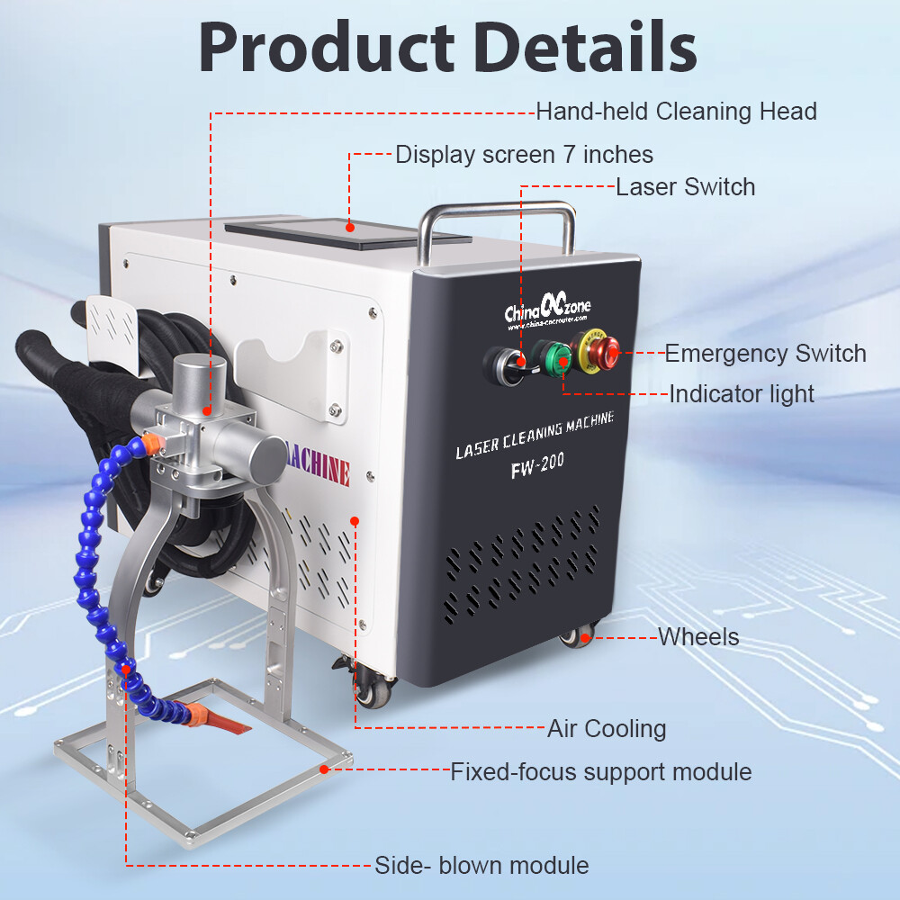 300W JPT Pulsed Laser Cleaning Machine Rust Oil Paint Remove Wood Metal Cleaner