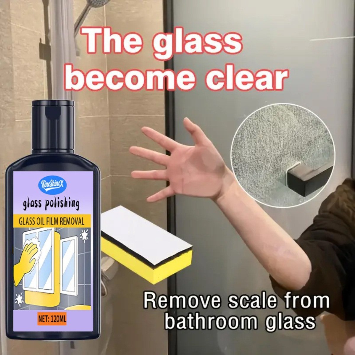 Bathroom Glass Cleaner – Hard Water Stain Remover Paste – 300ml